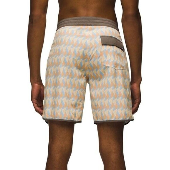 PrAna Swim Mens 33 Aura Glow Retro Geo Swim Boardshorts NWT - Picture 3 of 3